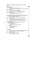 * informatiile pe care le da autorul despre personaj * conversatiile cu celelalte personaje * gandurile pe care le are * pparerile celorlalte personaje despre el * actiunile lui. Algoritm Caracterizarea Unui Personaj