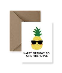 Condition is new with tags. Amazon Com Happy Birthday To One Fine Apple Pineapple Greeting Card Handmade