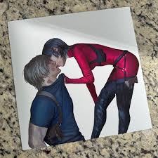 Leon Kennedy and Ada Wong valentines Day Square Art Print - Etsy
