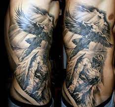 60 Icarus Tattoo Designs For Men Manly Greek Mythology Ideas Mythology Tattoos Rib Tattoos For Guys Angel Tattoo Designs