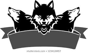 Wolf Pack Banner Animal Logo Logo Illustration Design Logo Design Art