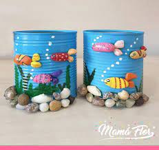 Recicla Latas De Leche Y Decoralas Con Piedras Manualidades Mamaflor