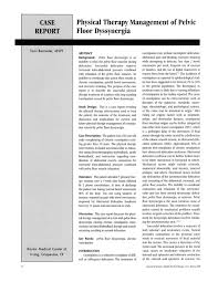 Pdf Physical Therapy Management Of Pelvic Floor Dyssynergia