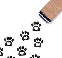 Amazon.com: Dog Cat Print Heart Rubber Stamp, 3/5 Inch Small ...