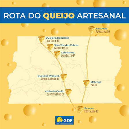 É oficial! O Distrito Federal possui agora uma Rota do Queijo Artesanal, uma iniciativa que faz parte do fortalecimento do turismo e gastronomia na região e reconhecimento da qualidade do queijo produzido