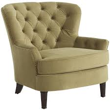 Pier 1 Imports Eliza Olive Upholstered Armchair 440 Liked On Polyvore Featuring Home Furnitu Green Leather Chair Green Armchair Upholstered Accent Chairs