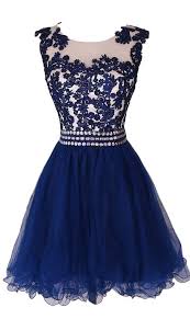 Navy Blue Lace Short Prom Dress Homecoming Dresses With Waist Beadings Royal Blue Custom Made Mini Length Wedding Party Dress Gown Women Skirt 2016 Homecoming Dresses Homecoming Dresses Short Tulle Homecoming Dress