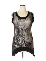 Details About Jean Paul Gaultier Maille Femme Women Black Sleeveless Silk Top L