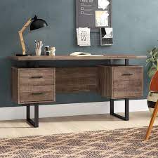 Union Rustic Schumacher Credenza Desk Reviews Wayfair Furniture Wood Computer Desk Solid Wood Office Desk