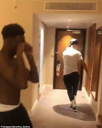 Sancho is not the only borussia dortmund player involved in such as the likes of thorgan hazard, manuel akanji and raphael guerreiro were also spotted with the barber. Callum Hudson Odoi And Jadon Sancho Dance In Hotel Room Before England Win Daily Mail Online
