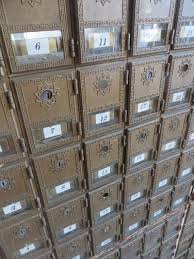 Vintage Post Office Box Mail Cubby Cabinets Divided Block Of Brass Metal Glass Compartments Drawers Cubbies Post Office Vintage