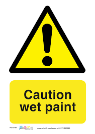 This temporary sign is a simple and effective way to caution people not to sit or lean on surfaces that have recently been painted. Wet Paint Safety Sign Print 2 Media Ltd