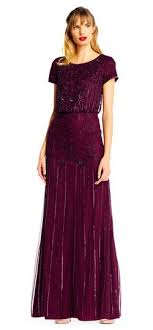 Adrianna Papell Short Sleeve Blouson Beaded Gown This Beaded Bridesmaids Dre Merlot Bridesmaid Dresses Wedding Dress Vintage Sleeves Trendy Wedding Dresses