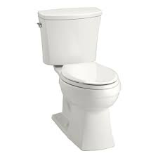 Kohler Kelston Comfort Height 2 Piece 1 6 Gpf Single Flush Elongated Toilet With Aquapiston Flushing Technology In White K 3754 0 Handicap Toilet Toilet Chair Height