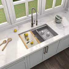 Want a stainless steel kitchen sink? Mensarjor 30 X 19 Workstation Ledge Handmade Undermount Kitchen Sink Sus304 Stainless Steel 16 Gauge Big Single Bowl Bar Or Outdoor Amazon Com