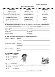 Verb To Be Negative Interrogative Exercises بحث Google O Verbo Atividades Sobre Atividades