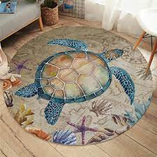Sea turtle welcome door mat walmart usa. New 3d Printed Sea Turtle Round Rug Map Turtle Floor Mat Non Slip Starfish Shell Nautical Area Carpet Marine Animal Tape Carpet Wish