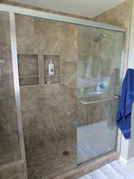 Hall Bath Shower Surround With Bench Seat And Sliding Shower Door Unit Small Bathroom Makeover Sliding Shower Door Shower Doors