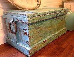 Ocean Reef Antique Trunk Chest Treasure Chest By Castawayshall 695 00 Antique Trunk Vintage Trunks Art Table