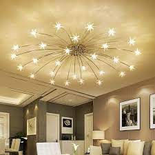 Modern Ice Flower Glass Ceiling Light Bedroom Kitchen Children Room Sky Star Ceiling Lamp Designer Lighting Fixtures Star Pendant Lighting Ceiling Lights Bedroom Light Fixtures