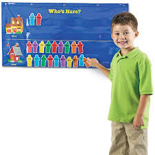 Learning Resources Attendance Pocket Chart Blue