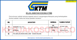 Book all the train tickets online including ktm train, ets train, intercity & more though our online ticketing platform. Jawatan Kosong Keretapi Tanah Melayu Berhad Ktmb Pelbagai Jawatan