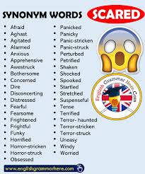 Synonym Words Scared English Vocabulary English Grammar Here English Vocabulary Words English Vocabulary English Writing Skills