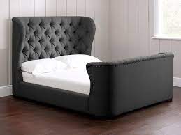 cadence high footboard upholstered bed bed upholstered beds winged headboard