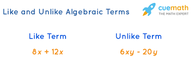 Check spelling or type a new query. Like And Unlike Algebraic Terms Definition Of Like And Unlike Algebraic Terms Solved Examples Practice Questions Faqs