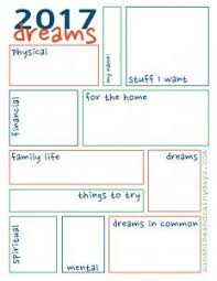 2017 Dream Sheet Let Yourself Dream Organize Goal