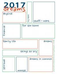 2017 dream sheet let yourself dream organize goal