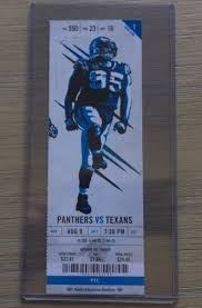 2017 Carolina Panthers Official Nfl Mint Season Ticket Stub Pick Any Game Carolina Panthers Season Ticket Ticket Stubs