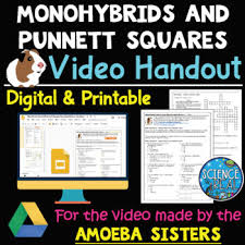 Snurfle meiosis and genetics 2 worksheet.pdf. Monohybrid Punnett Squares Video Handout For Video By The Amoeba Sisters