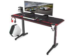 Ameriwood home dakota, gaming l shaped desk with bookshelves. Vitesse 55 T Shaped Computer Gaming Desk With Free Large Mouse Pad Newegg Com