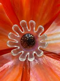 This fused glass flower pendant is a simple construction made from small glass pieces and contour fused to a colored base. Fused Glass Flowers Elegant Fused Glass By Karen