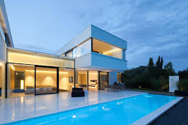 Villa Germany Moderne Pools Von Hi Macs Modern Homify Luxury House Designs Bauhaus Style Modern House Design