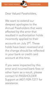 Disney passholder update credit card. Disney World Emails Annual Passholders Apologizing For Incorrect Charges To Their Accounts Allears Net