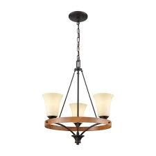 Thomas Lighting Park City 3 Light Oil Rubbed Bronze And Wood Grain Chandelier With Light Beige Scavo Glass Shades Cn160321 The Home Depot Thomas Lighting 3 Light Chandelier Chandelier Lighting