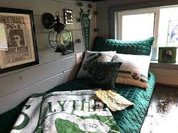 This Harry Potter House House Was Made For Die Hard Potter Fans Slytherin Room Harry Potter Room Decor Harry Potter Bedroom Decor