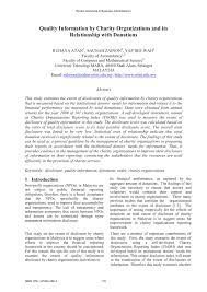 Data is collected for each nonprofit from all 7 measured criteria (i.e., facebook likes, twitter. Pdf Quality Information By Charity Organizations And Its Relationship With Donation