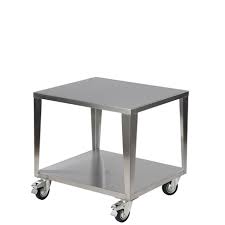 Chariot Inox Avec Roulettes Freinees Pour Machine Sous Vide A Cloche 40 Cm Tom Press