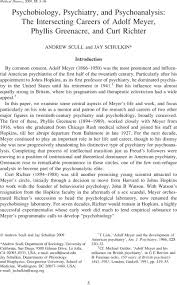 Psychobiology Psychiatry And Psychoanalysis The