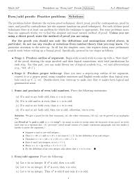 Even Odd Proofs Practice Problems Solutions