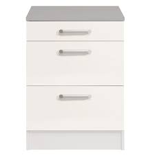 Cuisine en kit meuble bas cuisine moderne pratique et design avec une haute qualité vous pouvez trouvez sur baity.tn. Meuble Bas 3 Tiroirs 60 Cm Shiny Blanc