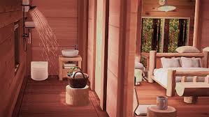 What are some ideas for bathroom walls and floors? 20 Cabin Design Ideas For Animal Crossing New Horizons Fandomspot