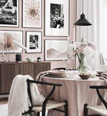 Frame your photos with the huge range of photo frames available online and in store at the warehouse the warehouse. Vintage Picture Wall Pink Dining Room Black Wooden Frames Gallery Wall Inspiration Posterstore Eu