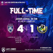 More competitions liga premier malaysia liga m3 piala fam shopee piala fa piala malaysia. Johorsoutherntigers On Twitter Unifi Liga Super Malaysia 2019 8 February 2019 Full Time Jdt 4 1 Kl Gonzalo Cabrera 45 2 Pen Syafiq Ahmad 52 Diogo Luis Santo 58 Azrif