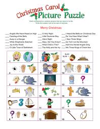 A christmas carol (picture book). Printable Christmas Carol Picture Puzzle Christmas Song Games Fun Christmas Games Christmas School
