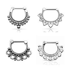 We've got such a great selection of nose jewellery that you'll be changing your style daily. D M Jewelry Mixed Vintage 316l Stainless Steel 14g 16g Septum Clicker Bull Ring Nose Ring Piercing Buy Online In Angola At Angola Desertcart Com Productid 27130924