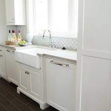 This content puts a light on the standard height of marble countertop as per the physical stature of people working in the kitchen. Beveled Arabesque Tile Glossy White Design Ideas
